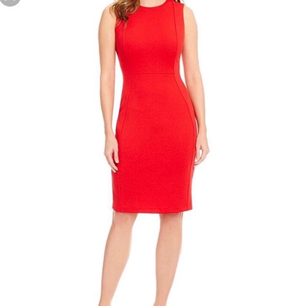 Calvin Klein Coral Sheath Dress- Like New